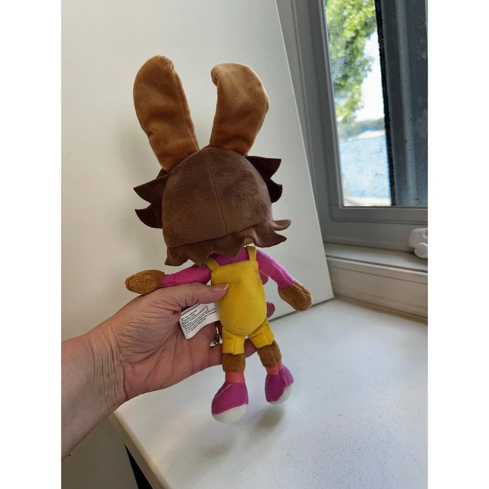 Chuck E Cheese Bella B Bunny Plush Toy Brown Rabbit Yellow Overalls 12.5 Inch